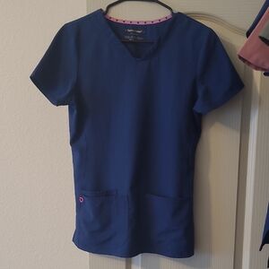 HeartSoul Navy Blue Short Sleeve Scrub Top
